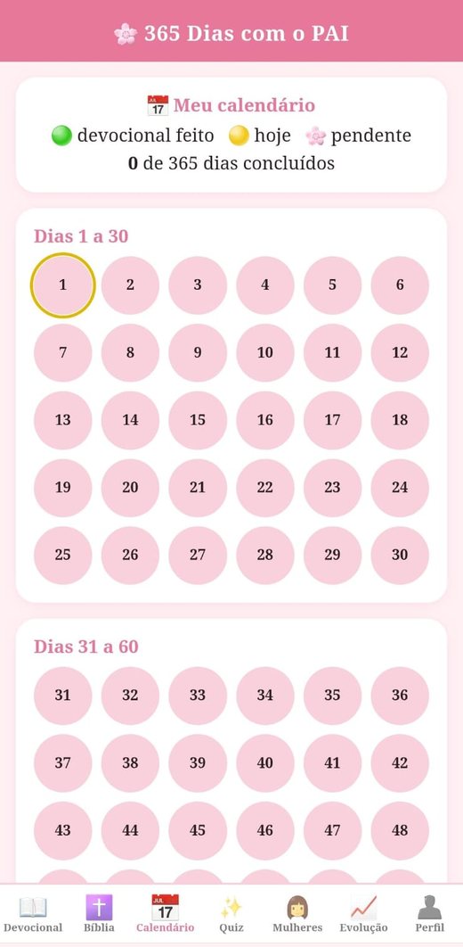 Calendário dos 365 dias